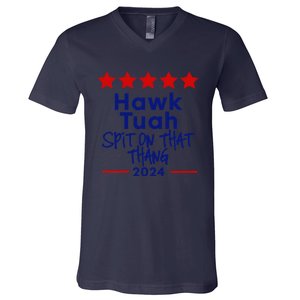 Hawk Tuah 24 Spit On That Thang V-Neck T-Shirt