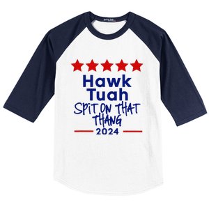 Hawk Tuah 24 Spit On That Thang Baseball Sleeve Shirt