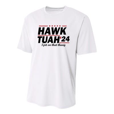 Hawk Tuah 24 Spit On That Thang Funny Saying Youth Performance Sprint T-Shirt