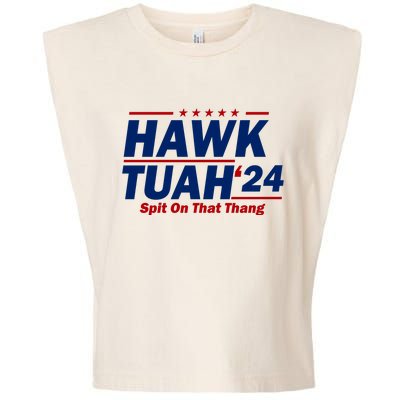 Hawk Tuah 24 Spit On That Thang Funny Saying Garment-Dyed Women's Muscle Tee