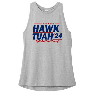 Hawk Tuah 24 Spit On That Thang Funny Saying Ladies PosiCharge Tri-Blend Wicking Tank