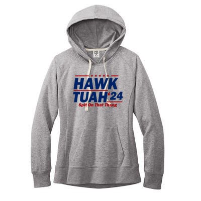 Hawk Tuah 24 Spit On That Thang Funny Saying Women's Fleece Hoodie