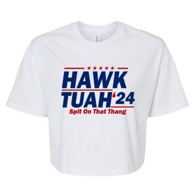 Hawk Tuah 24 Spit On That Thang Funny Saying Bella+Canvas Jersey Crop Tee