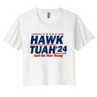 Hawk Tuah 24 Spit On That Thang Funny Saying Women's Crop Top Tee