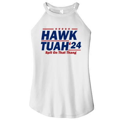 Hawk Tuah 24 Spit On That Thang Funny Saying Women’s Perfect Tri Rocker Tank