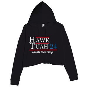 Hawk Tuah 24 Spit On That Thang Crop Fleece Hoodie