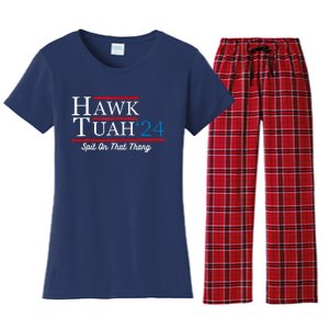 Hawk Tuah 24 Spit On That Thang Women's Flannel Pajama Set