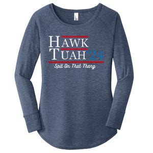 Hawk Tuah 24 Spit On That Thang Women's Perfect Tri Tunic Long Sleeve Shirt