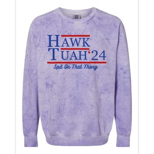 Hawk Tuah 24 Spit On That Thang Colorblast Crewneck Sweatshirt