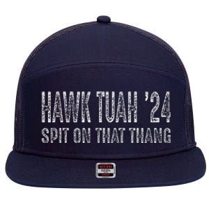 Hawk Tuah 24 Spit On That Thang 7 Panel Mesh Trucker Snapback Hat