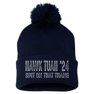 Hawk Tuah 24 Spit On That Thang Pom Pom 12in Knit Beanie