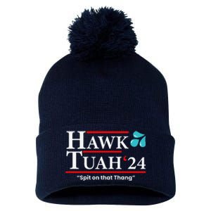 Hawk Tuah 24 Spit On That Thang Pom Pom 12in Knit Beanie