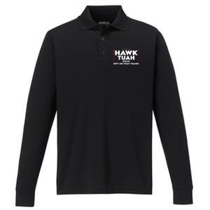 Hawk Tuah 24 Spit On That Thang Funny Saying Performance Long Sleeve Polo