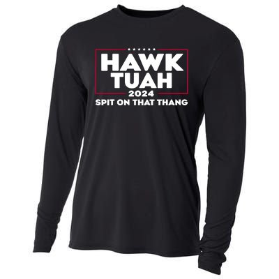 Hawk Tuah 24 Spit On That Thang Funny Saying Cooling Performance Long Sleeve Crew