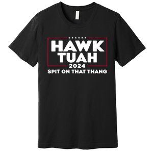 Hawk Tuah 24 Spit On That Thang Funny Saying Premium T-Shirt