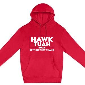 Hawk Tuah 24 Spit On That Thang Funny Saying Premium Pullover Hoodie