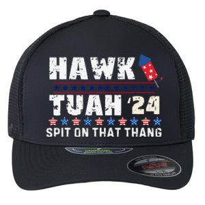 Hawk Tuah 24 Spit On That Thang America Funny Trending Meme Flexfit Unipanel Trucker Cap