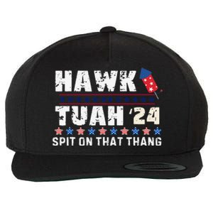 Hawk Tuah 24 Spit On That Thang America Funny Trending Meme Wool Snapback Cap