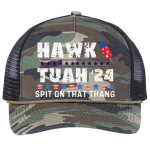 Hawk Tuah 24 Spit On That Thang America Funny Trending Meme Retro Rope Trucker Hat Cap