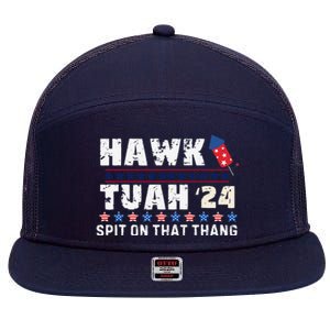 Hawk Tuah 24 Spit On That Thang America Funny Trending Meme 7 Panel Mesh Trucker Snapback Hat