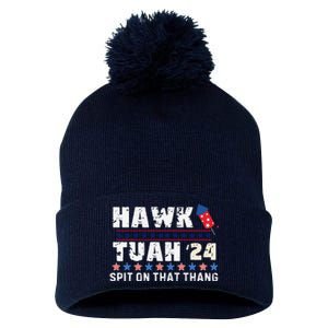 Hawk Tuah 24 Spit On That Thang America Funny Trending Meme Pom Pom 12in Knit Beanie