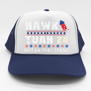 Hawk Tuah 24 Spit On That Thang America Funny Trending Meme Trucker Hat