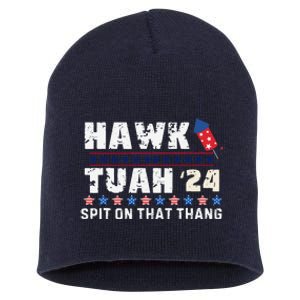 Hawk Tuah 24 Spit On That Thang America Funny Trending Meme Short Acrylic Beanie