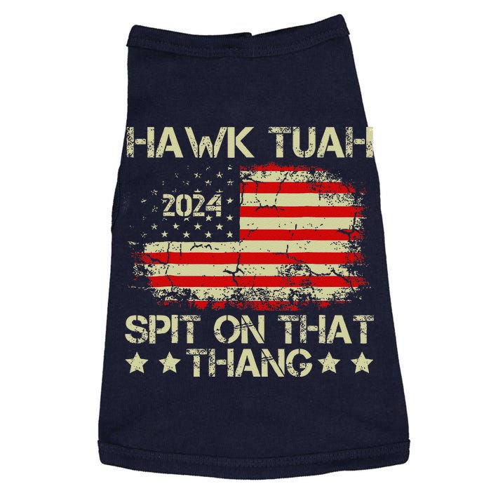 Hawk Tuah 24 Spit On That Thang America Flag Vintage Doggie Tank