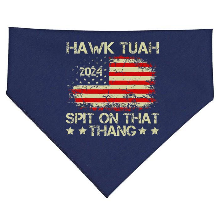 Hawk Tuah 24 Spit On That Thang America Flag Vintage USA-Made Doggie Bandana