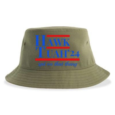 Hawk Tuah 24 Spit On That Thang Funny Meme Sustainable Bucket Hat