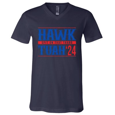 Hawk Tuah 24 Spit On That Thang Funny Sayings V-Neck T-Shirt