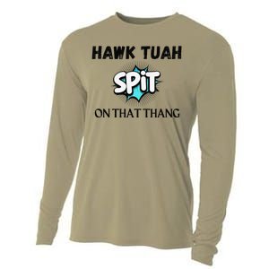 Hawk Tuah 24 Spit On That Thang Funny Viral Election Parody Cooling Performance Long Sleeve Crew