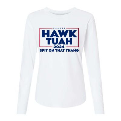 Hawk Tuah 24 Spit On That Thang Funny Saying Womens Cotton Relaxed Long Sleeve T-Shirt