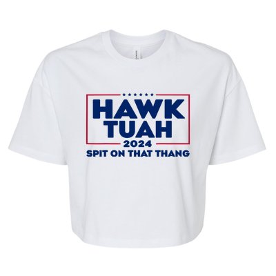 Hawk Tuah 24 Spit On That Thang Funny Saying Bella+Canvas Jersey Crop Tee