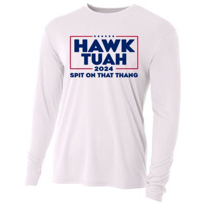 Hawk Tuah 24 Spit On That Thang Funny Saying Cooling Performance Long Sleeve Crew