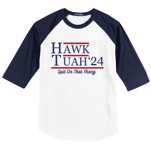 Hawk Tuah 24 Spit On That Thang Hawk Tuah 2024 Hawk Tush Baseball Sleeve Shirt