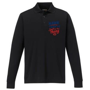 Hawk Tuah 24 Spit On That Thang Hawk Tuah 2024 Hawk Tush Performance Long Sleeve Polo