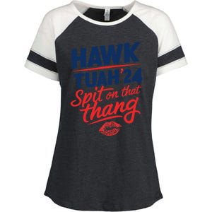 Hawk Tuah 24 Spit On That Thang Hawk Tuah 2024 Hawk Tush Enza Ladies Jersey Colorblock Tee