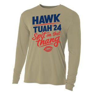 Hawk Tuah 24 Spit On That Thang Hawk Tuah 2024 Hawk Tush Cooling Performance Long Sleeve Crew