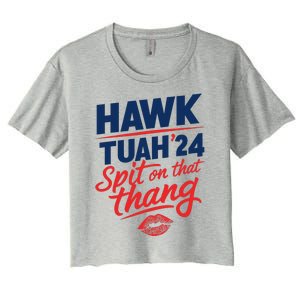 Hawk Tuah 24 Spit On That Thang Hawk Tuah 2024 Hawk Tush Women's Crop Top Tee