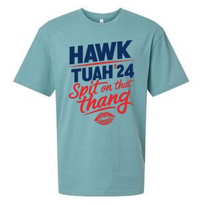 Hawk Tuah 24 Spit On That Thang Hawk Tuah 2024 Hawk Tush Sueded Cloud Jersey T-Shirt