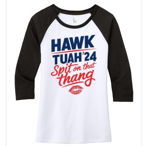 Hawk Tuah 24 Spit On That Thang Hawk Tuah 2024 Hawk Tush Women's Tri-Blend 3/4-Sleeve Raglan Shirt