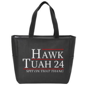 Hawk Tuah 24 Election Spit On That Thing Trending Meme 2024 Zip Tote Bag