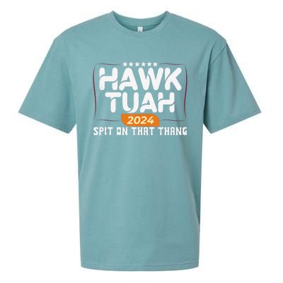 Hawk Tuah 24 Spit On That Thang Hawk Tush 2024 Funny Quote Sueded Cloud Jersey T-Shirt