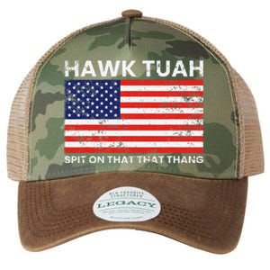 Hawk Tuah 24 Spit On That Thang Usa Flag Legacy Tie Dye Trucker Hat