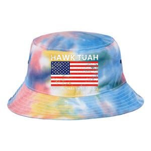 Hawk Tuah 24 Spit On That Thang Usa Flag Tie Dye Newport Bucket Hat