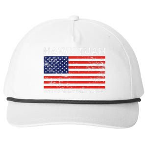 Hawk Tuah 24 Spit On That Thang Usa Flag Snapback Five-Panel Rope Hat