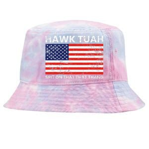 Hawk Tuah 24 Spit On That Thang Usa Flag Tie-Dyed Bucket Hat