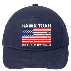 Hawk Tuah 24 Spit On That Thang Usa Flag 7-Panel Snapback Hat