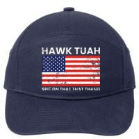 Hawk Tuah 24 Spit On That Thang Usa Flag 7-Panel Snapback Hat